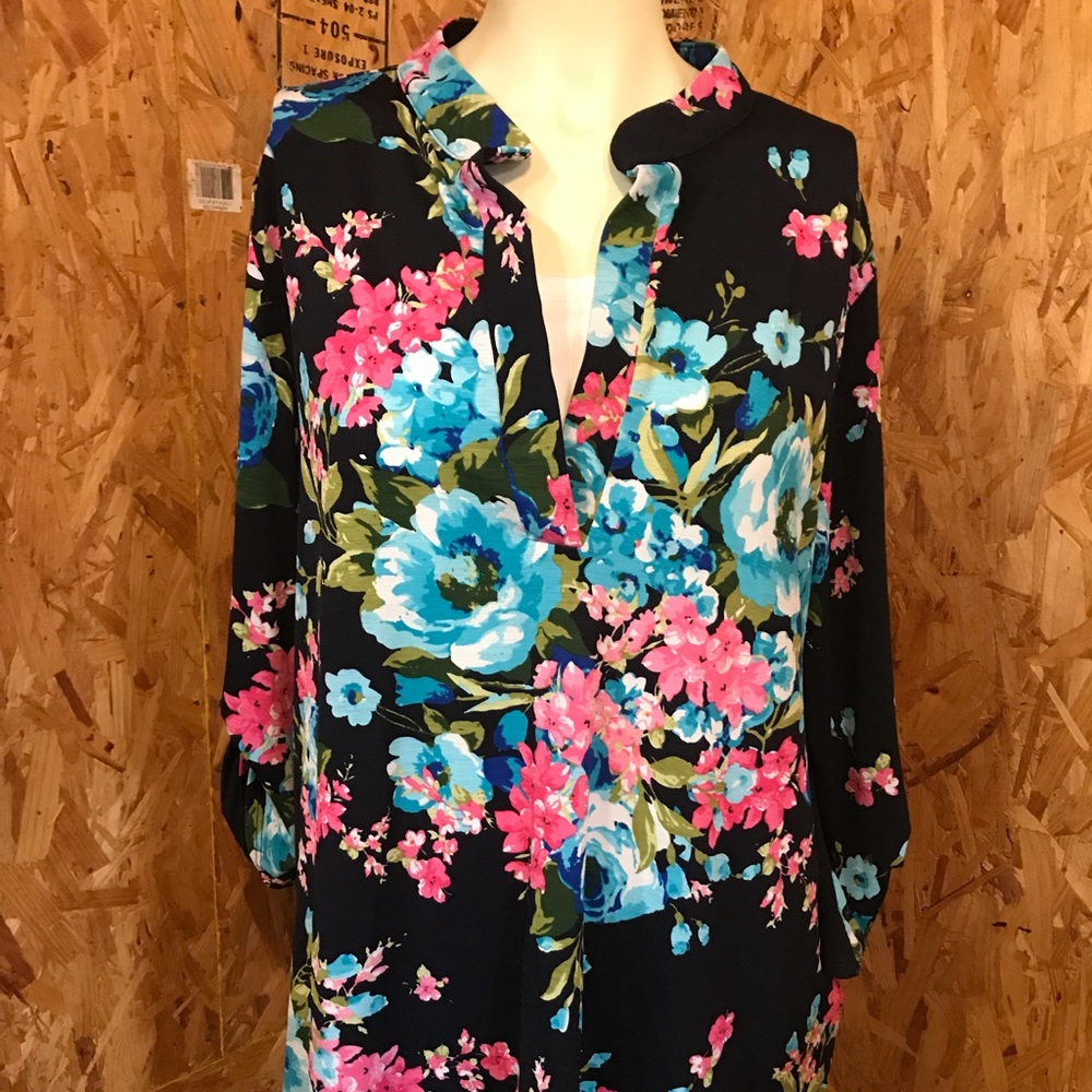 Eloges Floral Tunic Navy ONE SIZE